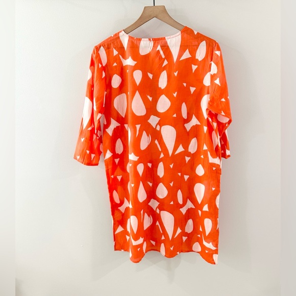 Echo 3/4 Sleeve Swim Coverup Orange Size Medium - Picture 6 of 6